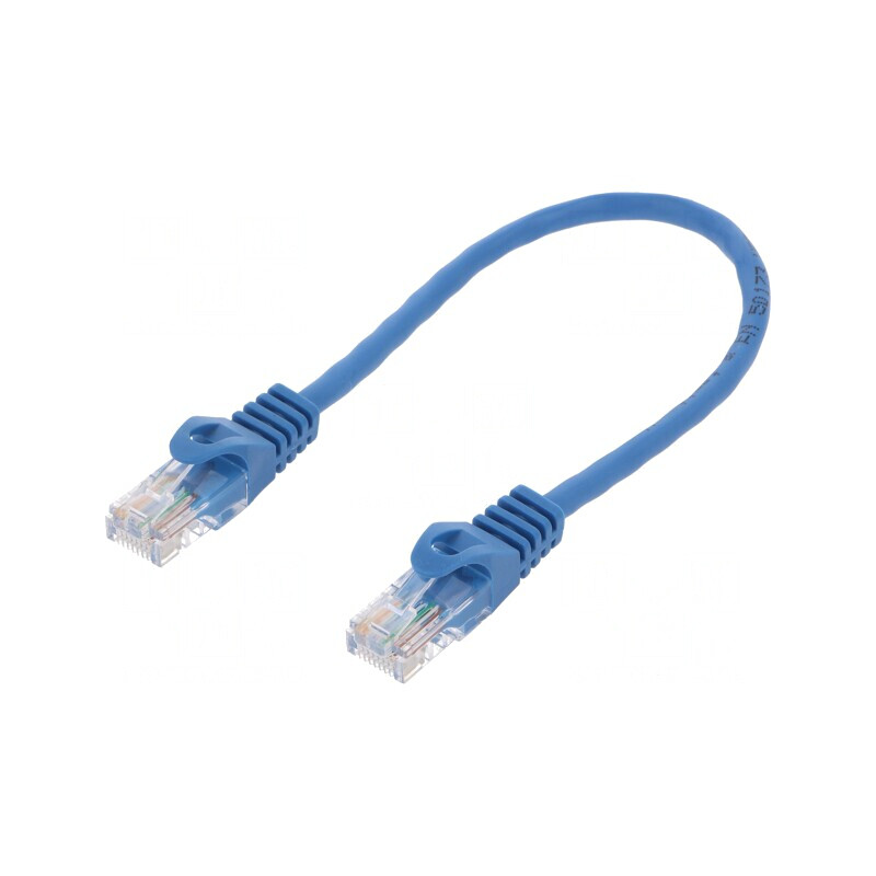 Patch cord UTP Cat5e albastru 0,25m | Electronic-mag.ro | Componente Electronice