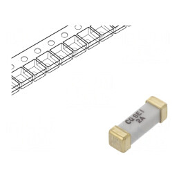 Siguranță 2A 250VAC SMD Ceramică Aurit