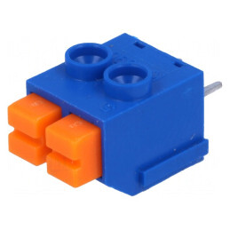 Regletă de conexiuni PCB 90° 5mm 2 piste 8A 300V | Electronic-mag.ro | Componente Electronice