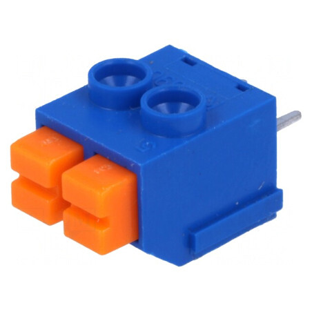 Regletă de conexiuni PCB 90° 5mm 2 piste 8A 300V | Electronic-mag.ro | Componente Electronice