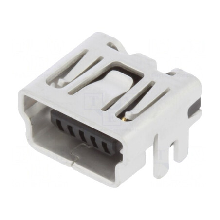 Soclu USB B Mini pentru PCB SMT/THT 5 Pini Orizontali | Electronic-mag.ro | Componente Electronice