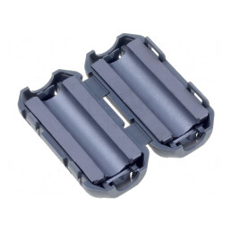 Ferită neagră 25x20x5mm două piese pe cablu rotund | Electronic-mag.ro | Componente Electronice