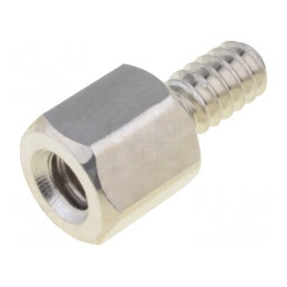 Piuliță-distanțieră filetată alamă UNC6-32 6,4mm | Electronic-mag.ro | Componente Electronice