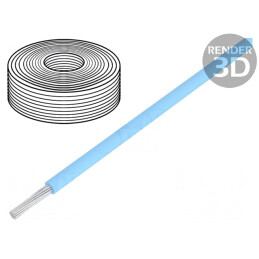 Cablu litat Cu 22AWG PVC albastru deschis 30m 100ft 300V