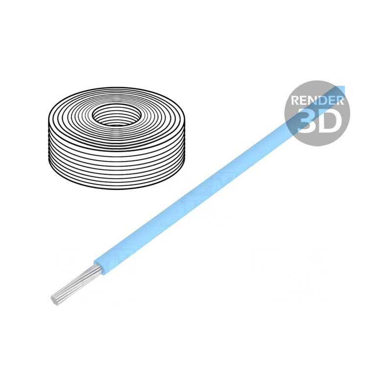 Cablu litat Cu 22AWG PVC albastru deschis 30m 100ft 300V | Electronic-mag.ro | Componente Electronice