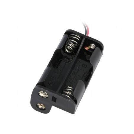 Suport Baterii AA Negru 3 Sloturi cu Cabluri 150mm | Electronic-mag.ro | Componente Electronice