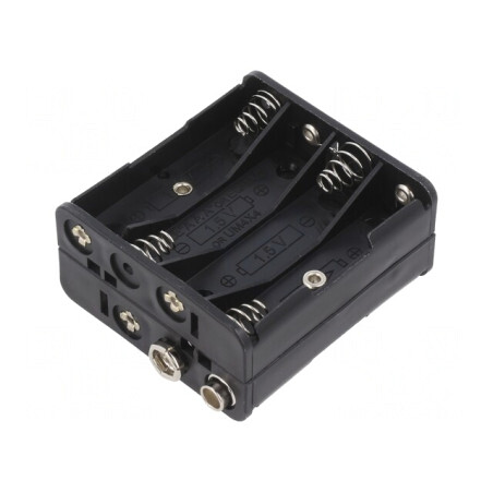 Suport Baterii AAA/R3 8x 6F22 Negru | Electronic-mag.ro | Componente Electronice