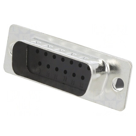 Mufă D-Sub 15 PIN Tată pe Cablu Neagră | Electronic-mag.ro | Componente Electronice