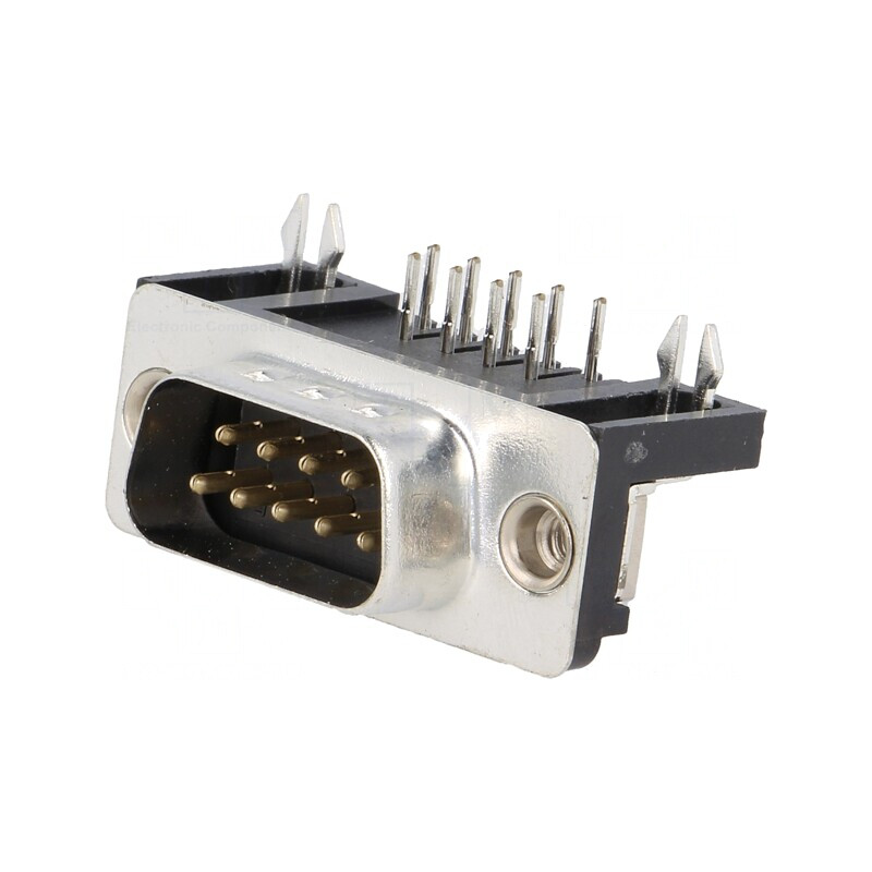 Conector D-Sub 9-Pin Soclu Tată 90° THT | Electronic-mag.ro | Componente Electronice