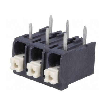 Regletă de conexiuni PCB unghi 90° 5mm 3 piste 17,5A | Electronic-mag.ro | Componente Electronice