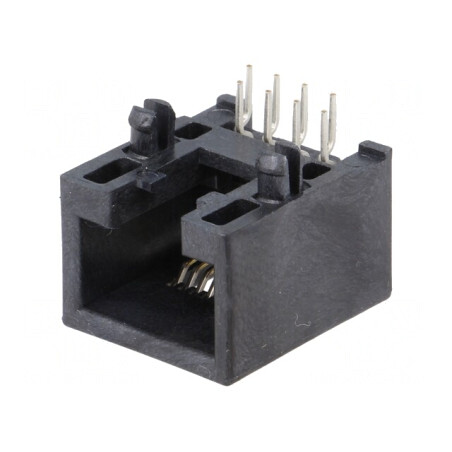 Soclu RJ45 Cat 3 Profil Jos 8p8c THT | Electronic-mag.ro | Componente Electronice