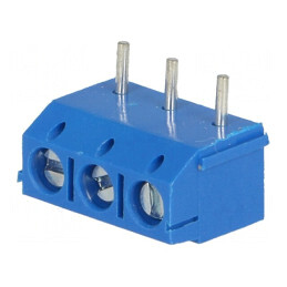 Regletă de Conexiuni PCB Dreaptă 5mm 3 Piste | Electronic-mag.ro | Componente Electronice