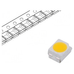 LED; SMD; 3528,PLCC2; alb cald; 1800÷2300(typ)-3550mcd; 3000K