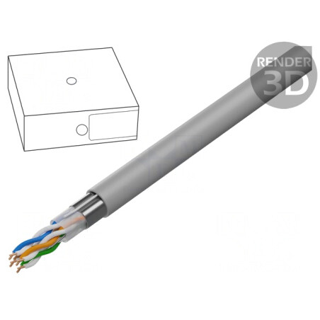 Cablu F/UTP Cat5e 4x2 24AWG 100m Gri Cu PVC | Electronic-mag.ro | Componente Electronice