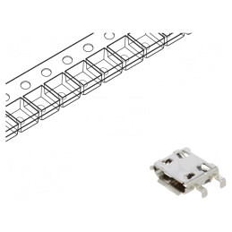Soclu USB Micro B 5 PIN pentru PCB Orizontale | Electronic-mag.ro | Componente Electronice