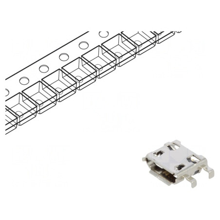 Soclu USB Micro B 5 PIN pentru PCB Orizontale | Electronic-mag.ro | Componente Electronice