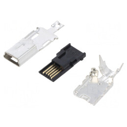 Mufă USB B Mini pe Cabluri Lipire 5 PIN Aurită USB 2.0