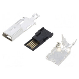 Mufă USB B Mini pe Cabluri Lipire 5 PIN Aurită USB 2.0 | Electronic-mag.ro | Componente Electronice