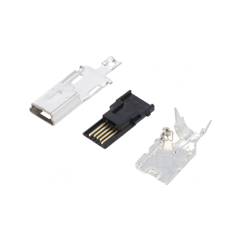 Mufă USB B Mini pe Cabluri Lipire 5 PIN Aurită USB 2.0 | Electronic-mag.ro | Componente Electronice