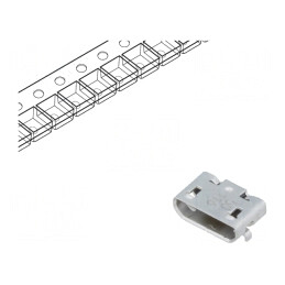 Soclu USB Micro B PCB SMT 5 PIN Orizontal USB 2.0 | Electronic-mag.ro | Componente Electronice