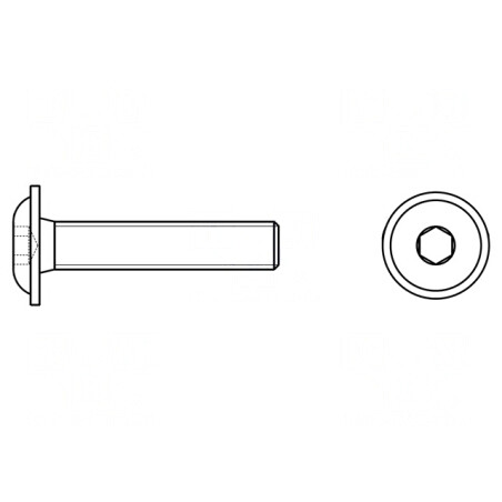 Șurub cu flanșă M10x40 Cap buton HEX 6mm | Electronic-mag.ro | Componente Electronice