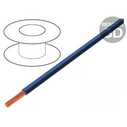 Cablu Electric PVC 0,75mm2 Albastru-Negru 300V/500V | Electronic-mag.ro | Componente Electronice
