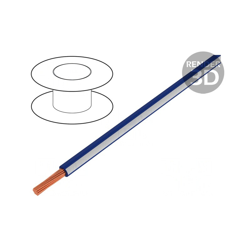 Cablu litat PVC 0,75mm2 albastru-alb | Electronic-mag.ro | Componente Electronice
