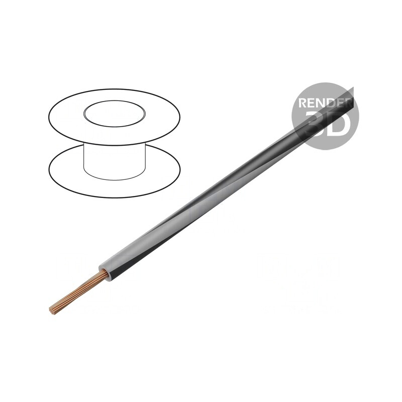 Cablu Electric X05V-K 0.75mm2 PVC Gri-Negru | Electronic-mag.ro | Componente Electronice