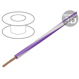 Cablu Electric Litat PVC 0,75mm2 Violet-Alb 300V/500V | Electronic-mag.ro | Componente Electronice