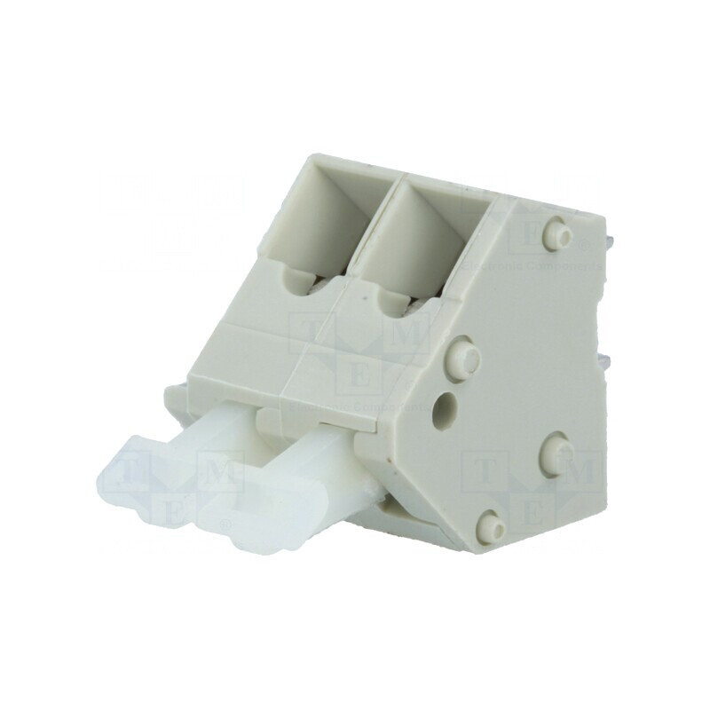Regletă de Conexiuni PCB 45° 5mm 2 Piste 24A | Electronic-mag.ro | Componente Electronice
