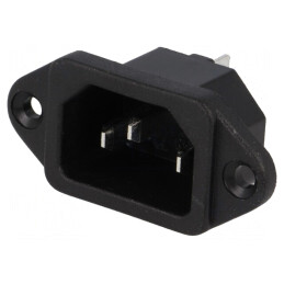 Conector: alimentare AC; soclu; tată; 10A; 250VAC; IEC 60320