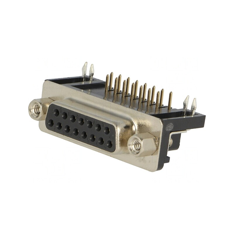 D-Sub 15 Pin Soclu Mamă 90° THT UNC 4-40 -55÷105°C | Electronic-mag.ro | Componente Electronice