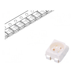 LED SMD 3528 Portocaliu/Verde 3.5x2.8mm 20mA 120°