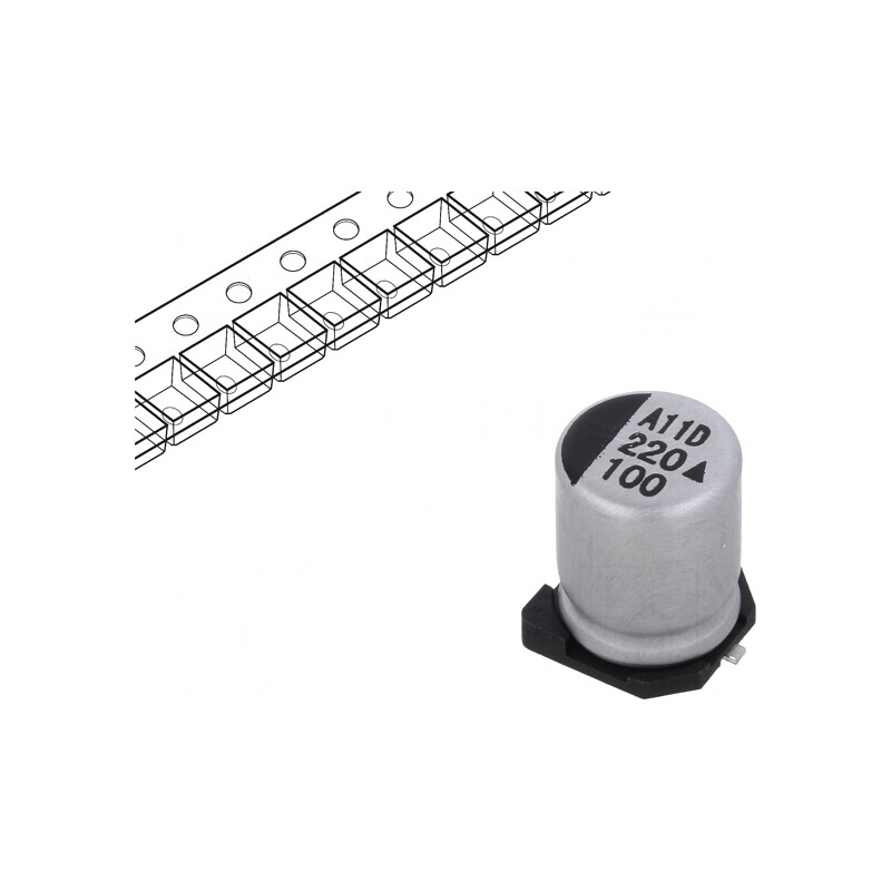 Condensator Electrolitic SMD 22uF 100V 8x10.5mm | Electronic-mag.ro | Componente Electronice