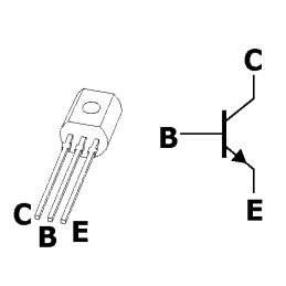 Tranzistor: BC547C ; NPN; bipolar; 50V; 0,1A; 0,5W; TO92