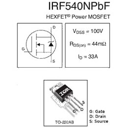 Tranzistor MOSFET IRF540N PBF | Electronic-mag.ro | Componente Electronice