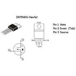 Tranzistor MOSFET IRF540N PBF | Electronic-mag.ro | Componente Electronice