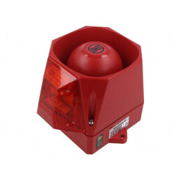 Semnalizator luminos și acustic roșu IP66 | Electronic-mag.ro | Componente Electronice