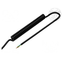 Cablu spiralat neecranat negru 3m | Electronic-mag.ro | Componente Electronice
