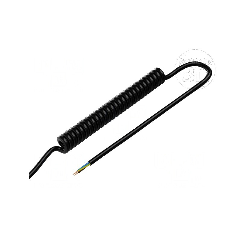 Cablu spiralat neecranat negru 3m | Electronic-mag.ro | Componente Electronice