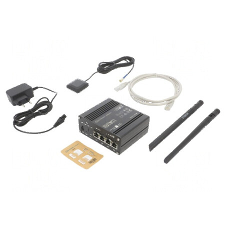 Ruter cu 4 porturi RJ45 Kit de alimentare IP30 | Electronic-mag.ro | Componente Electronice