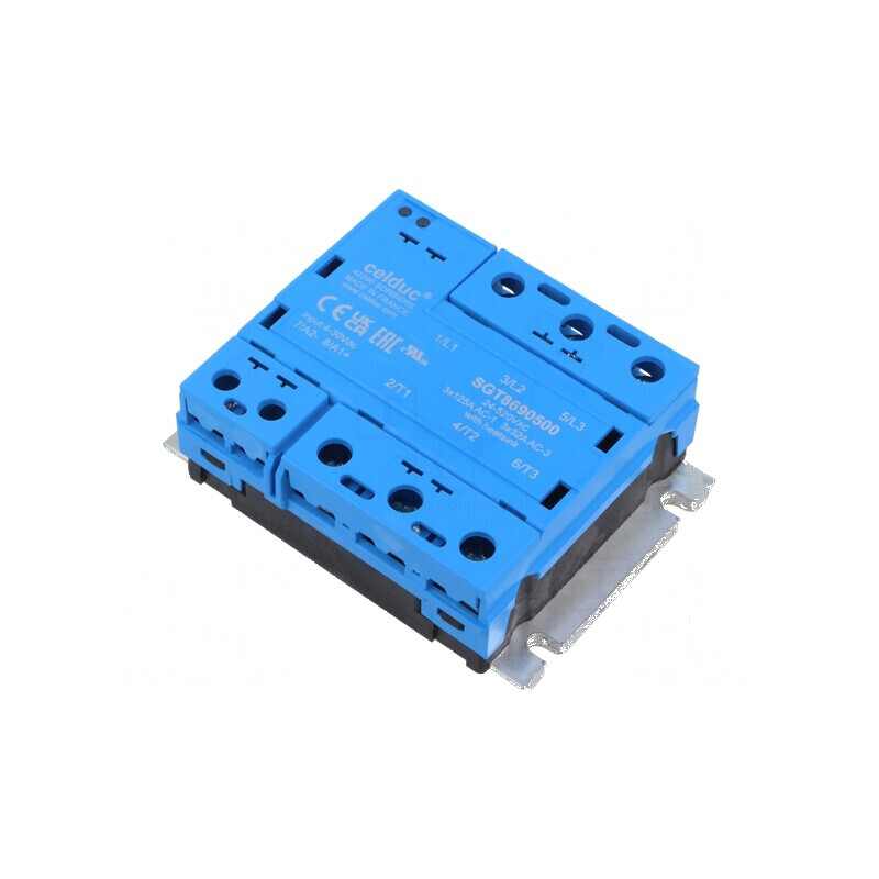 Releu semiconductor trifazat 125A cu întrerupător IP20 | Electronic-mag.ro | Componente Electronice