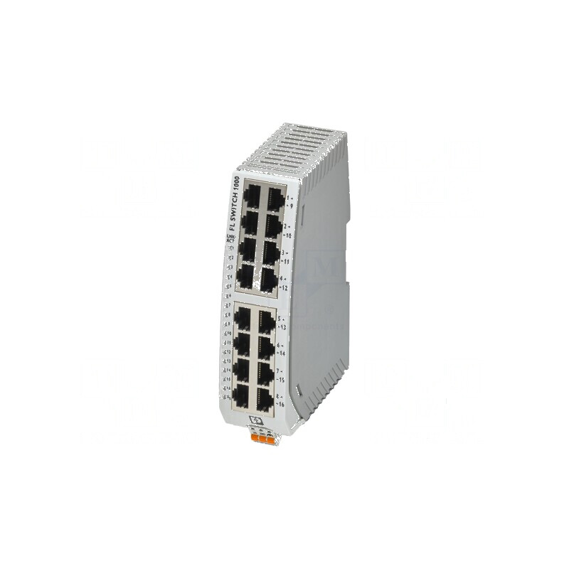 Switch Ethernet neadministrabil cu 16 porturi, compatibil 9÷32VDC | Electronic-mag.ro | Componente Electronice