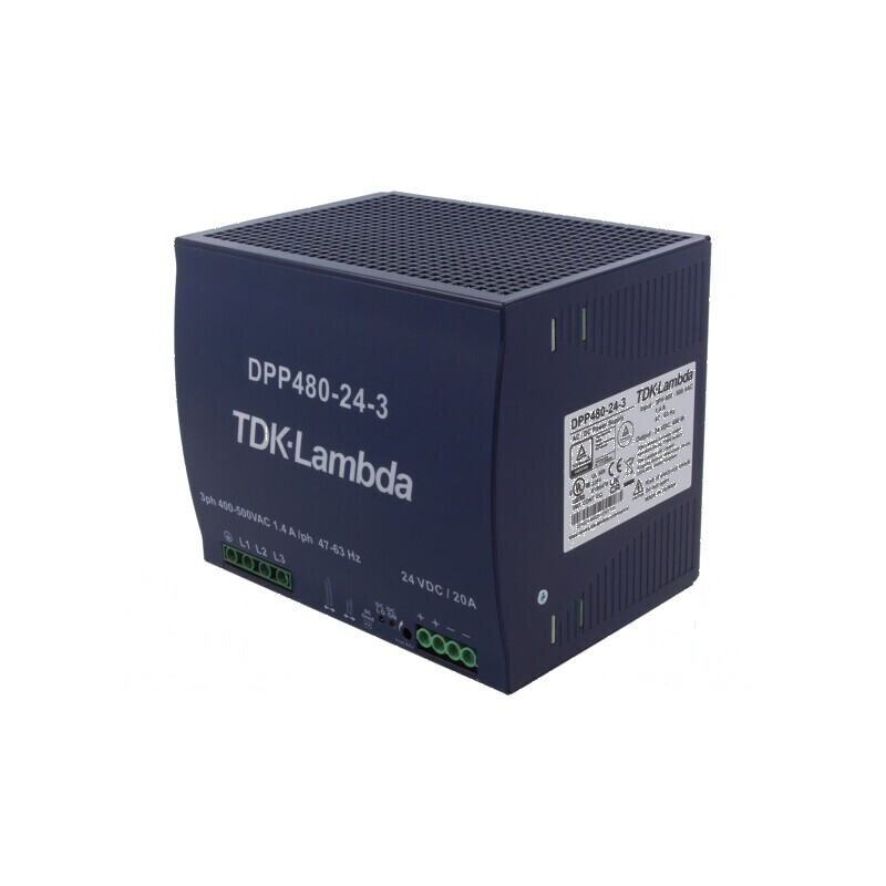 Alimentator pulsatoriu pentru şină DIN 480W 24VDC 20A - 90% eficiență | Electronic-mag.ro | Componente Electronice