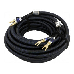 Cablu banana mufa furca 10m x2 - placare aurit | Electronic-mag.ro | Componente Electronice