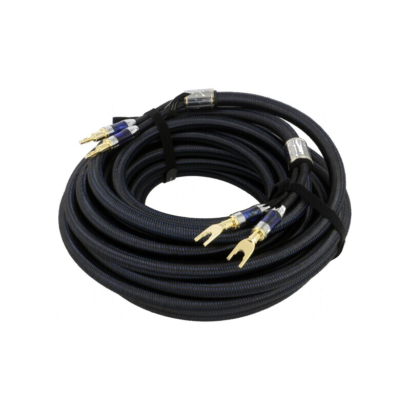 Cablu banana mufa furca 10m x2 - placare aurit | Electronic-mag.ro | Componente Electronice