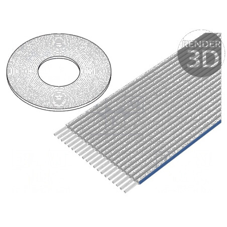 Cablu bandă litat 1,27mm PO gri deschis | Electronic-mag.ro | Componente Electronice