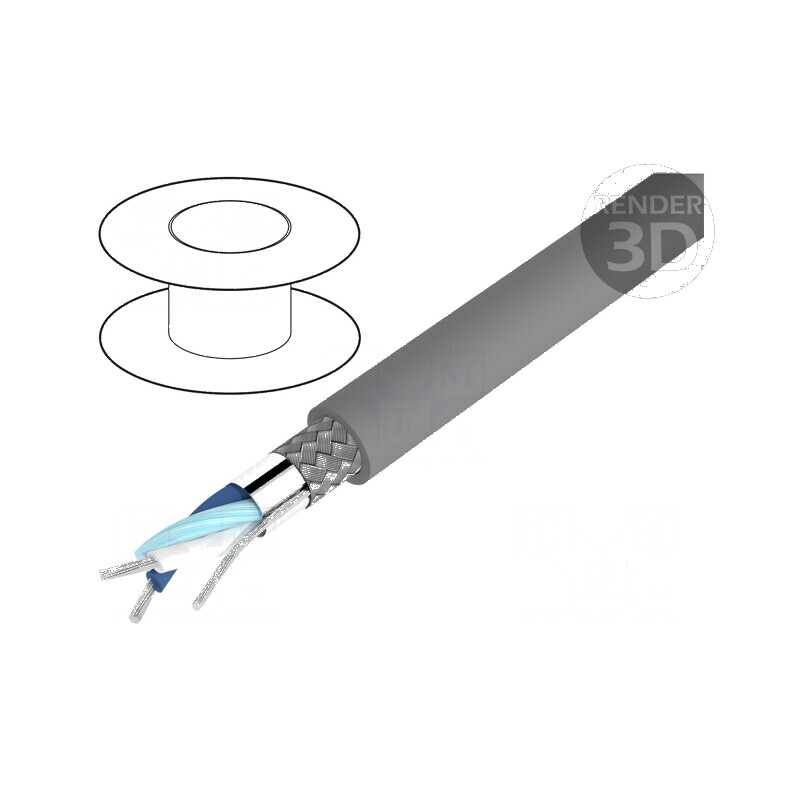 Cablu Alpha Essential C&C 1x2x24AWG PVC gri 300V | Electronic-mag.ro | Componente Electronice