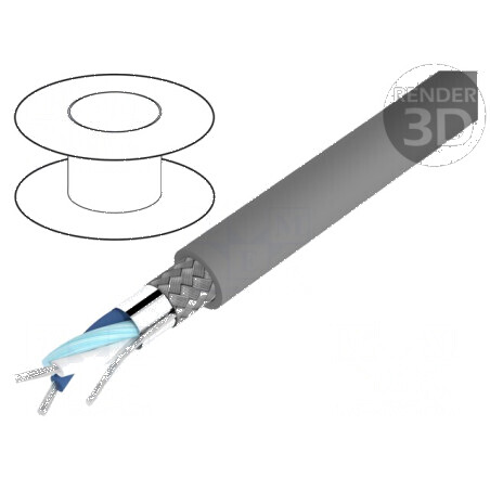 Cablu Alpha Essential C&C 1x2x24AWG PVC gri 300V | Electronic-mag.ro | Componente Electronice