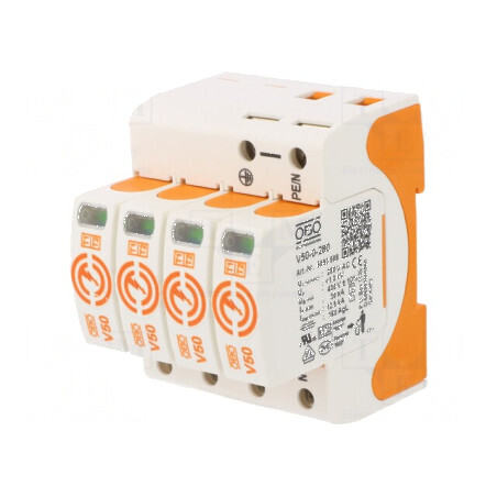 Limitator de supratensiuni Tip 1 2 Poli: 4 30kA 280VAC IP20 - Protecție împotriva supratensiunilor | Electronic-mag.ro | Componente Electronice